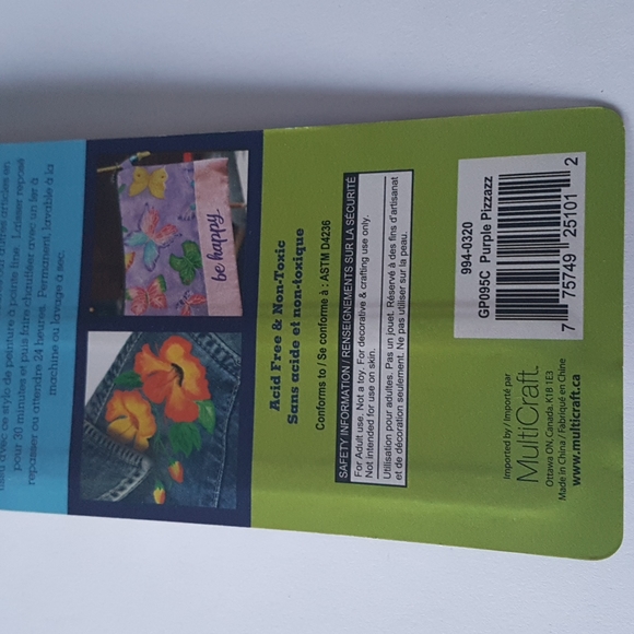 Permanent Fabric Paint Marker (Purple Pizzazz) - Picture 9 of 10